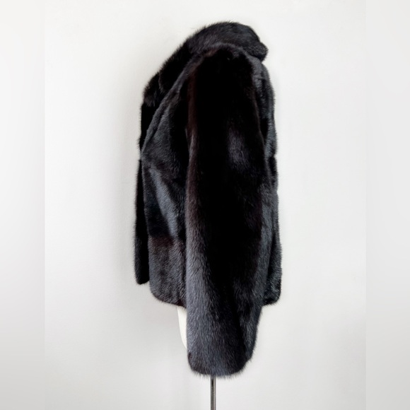 Vintage 1960s Saks Fifth Avenue Revillon Black Mink Jacket Women’s Size 2 Bridal - Picture 3 of 16